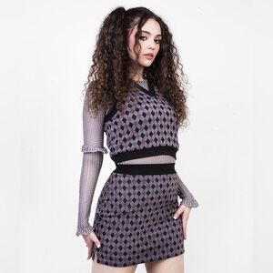 Disturbia | EUC size 8 US | ClownTears Cropped V-neck Vest (part of co-ord set)